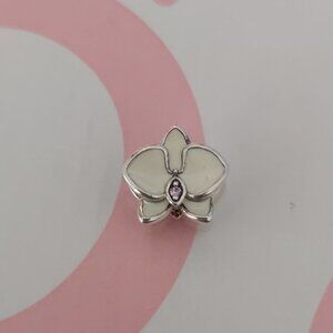 Authentic PANDORA *RETIRED* Sterling Silver White Radiant Orchid  CZ 792074EN12